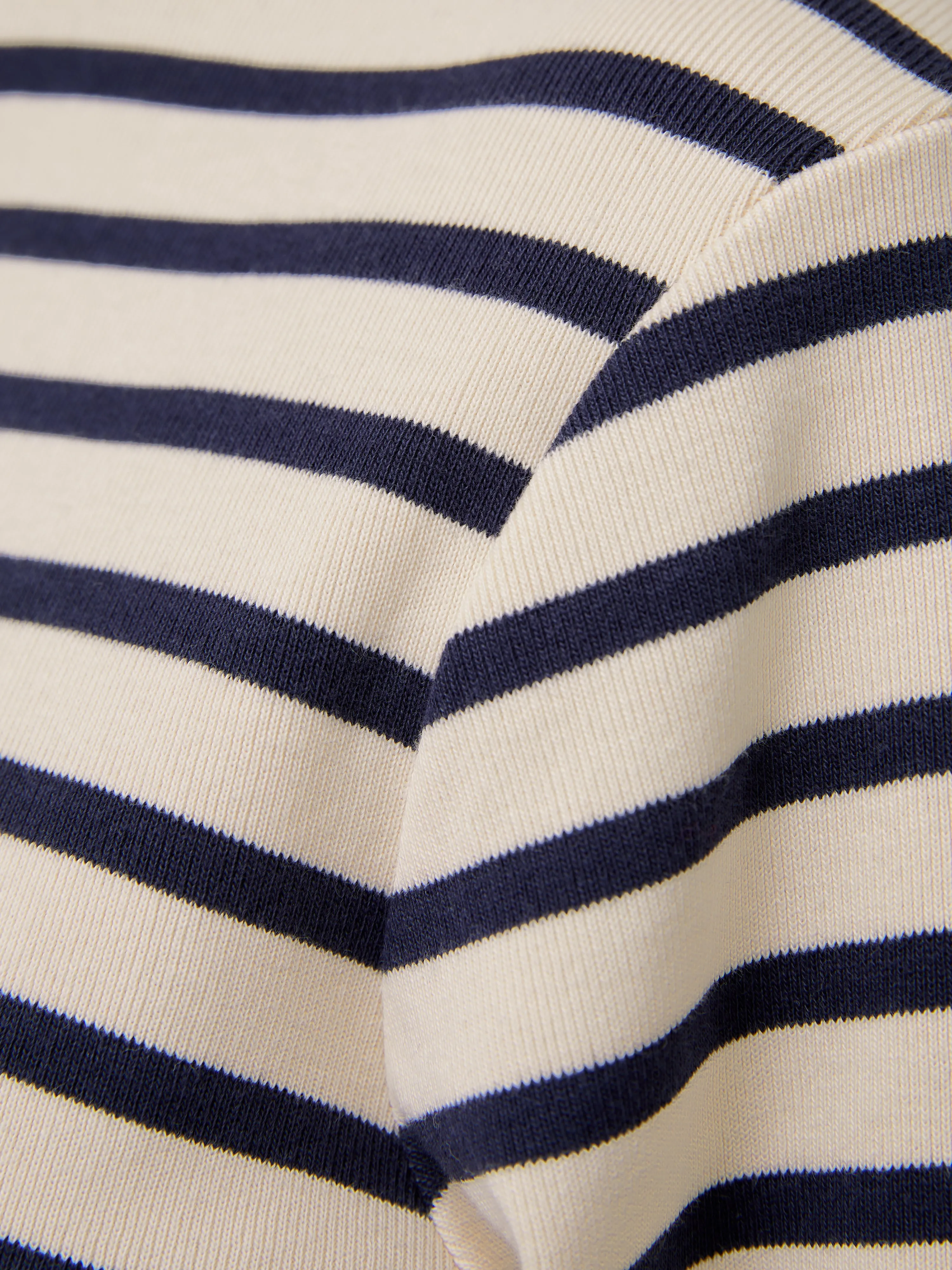 Cotton Stripe Sweatshirt | Navy