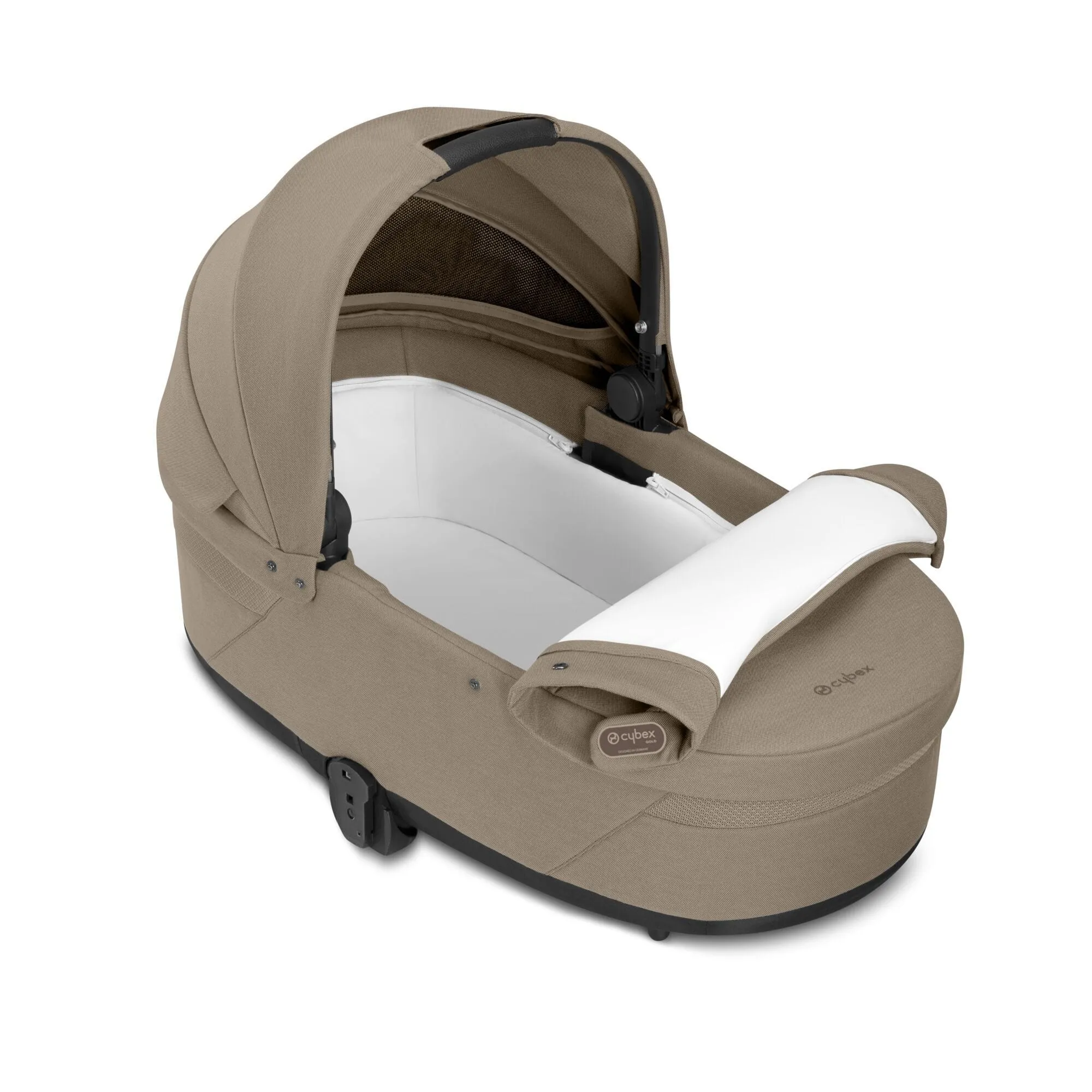 Cybex Balios S Lux Black Frame and Carrycot - Almond Beige