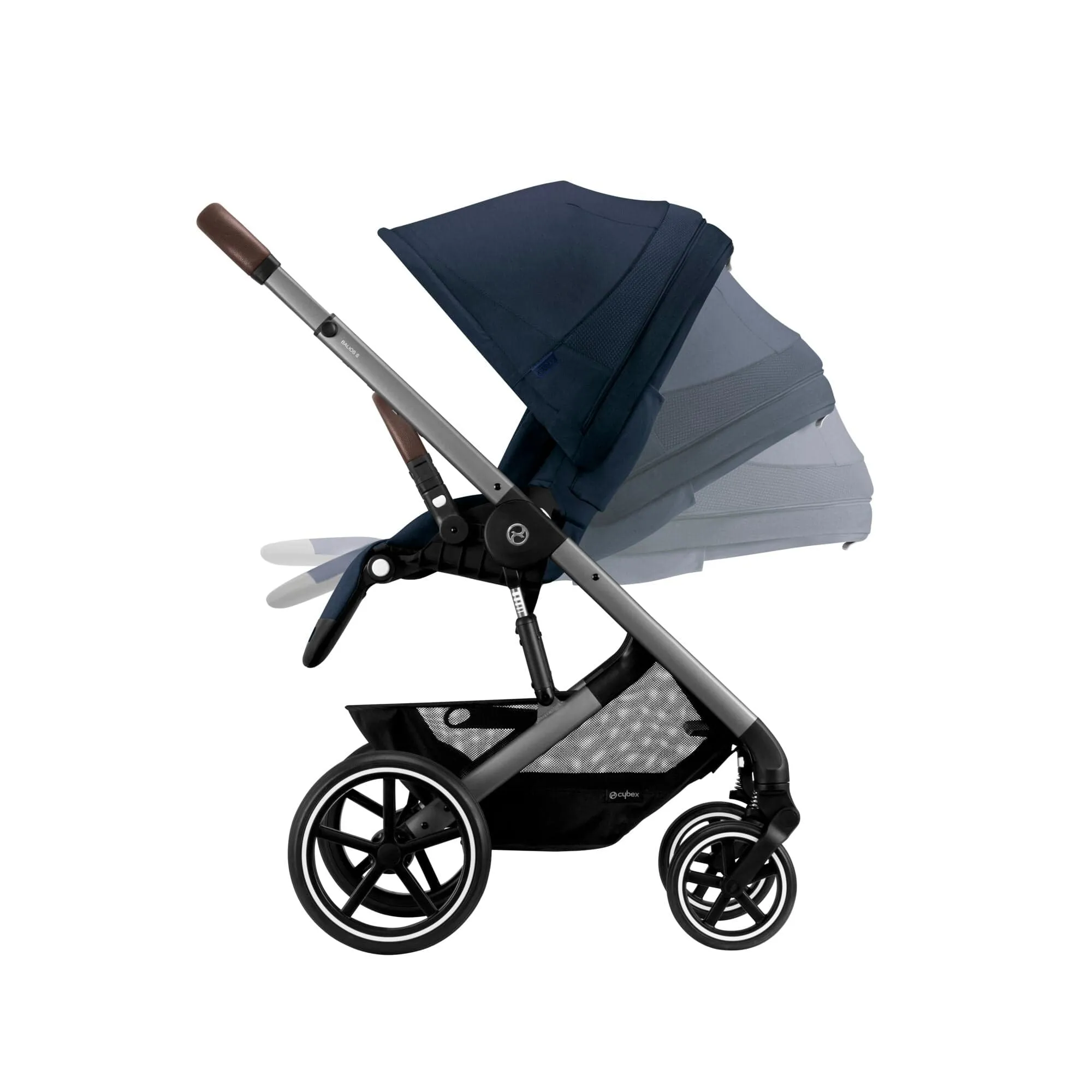 Cybex Balios S Lux Silver Frame and Carrycot - Ocean Blue