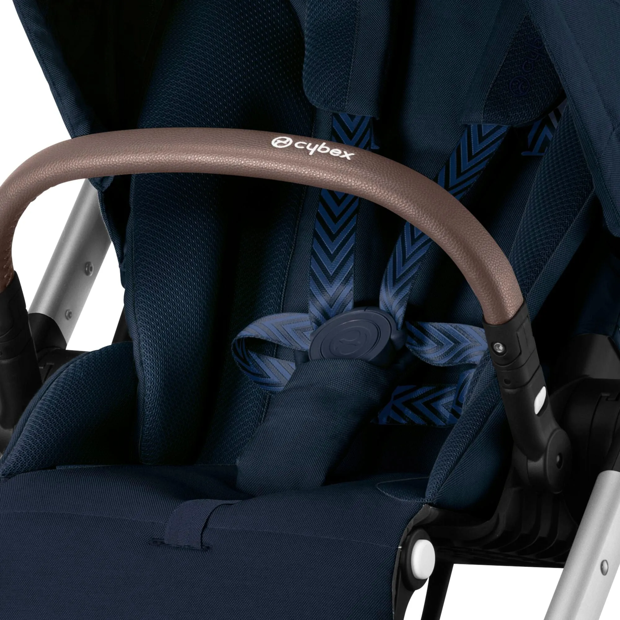 Cybex Balios S Lux Silver Frame and Carrycot - Ocean Blue