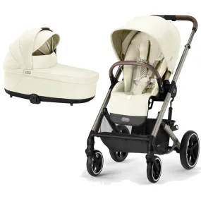 Cybex Balios S Lux Taupe Frame and Carrycot - Seashell Beige