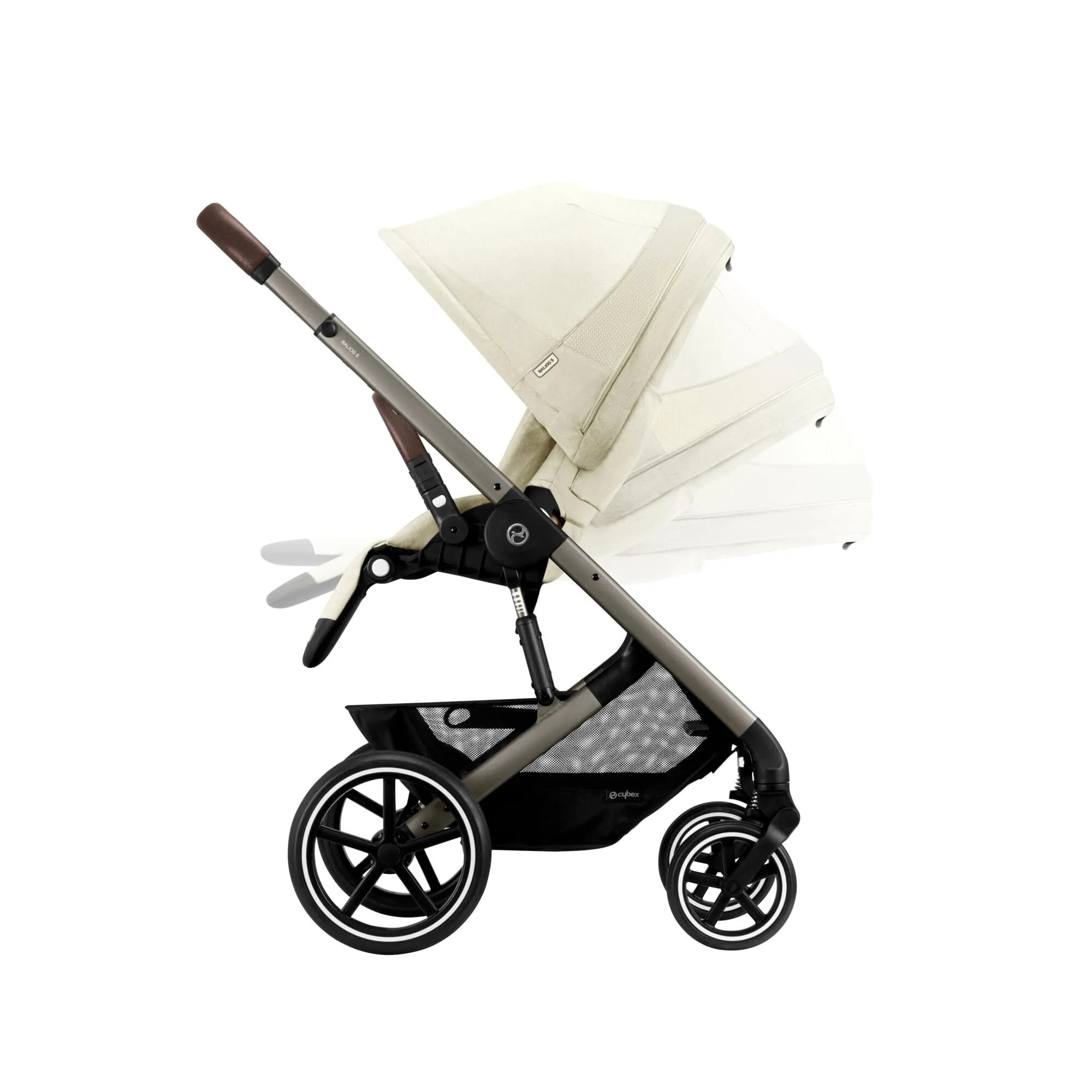 Cybex Balios S Lux Taupe Frame and Carrycot - Seashell Beige