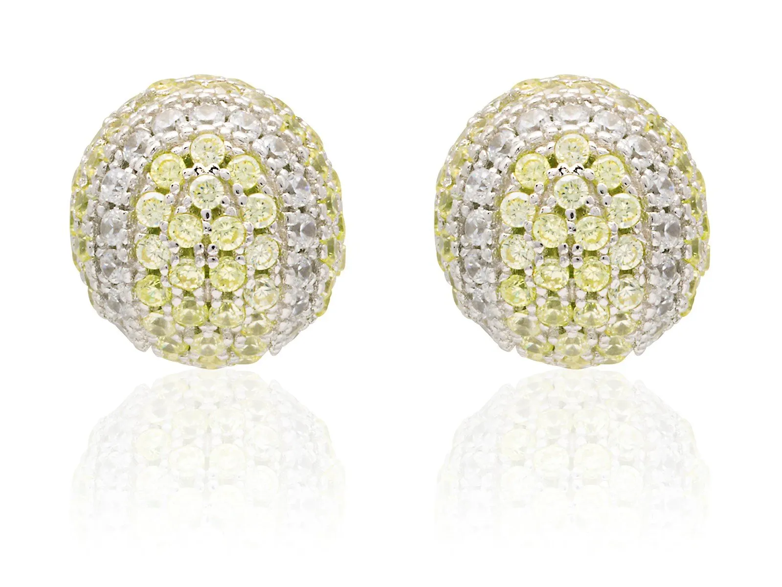 CZ Pave Tennis Ball Earrings