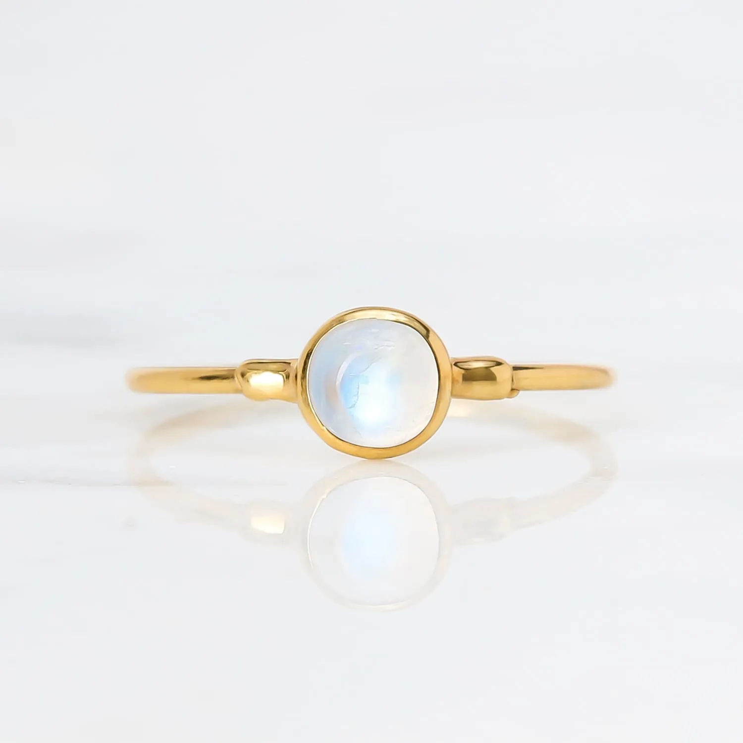 Dainty Rainbow Moonstone Ring • Gold Filled • June Birthstone • Handmade Gemstone Summer Jewelry • Whimsigoth • Cool Thumb Ring  • 24k Dip