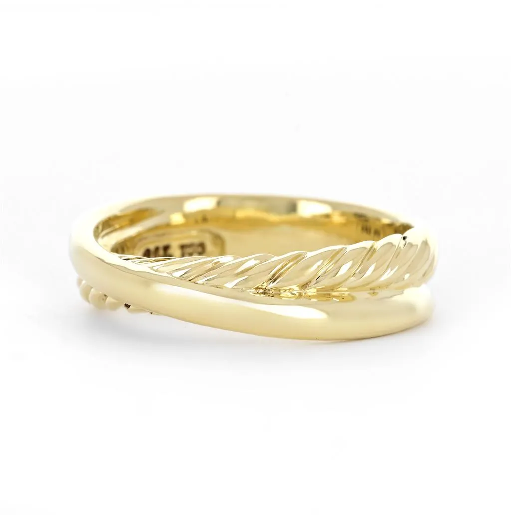 David Yurman Crossover Ring,18K Yellow Gold, Size 7