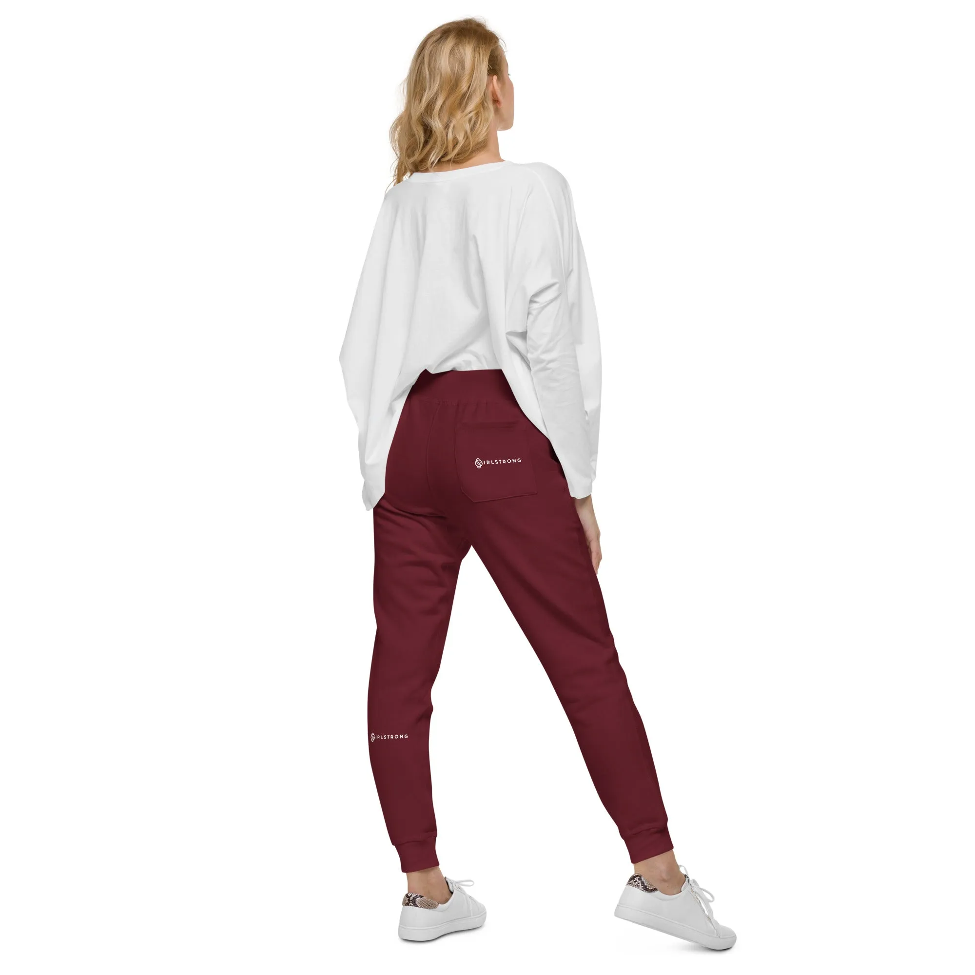 ELEVATED ESSENTIALS, SLIM FIT, GS LOGO FLEECE SWEATPANTS MAROON AVAILABLE IN 6 COLORS