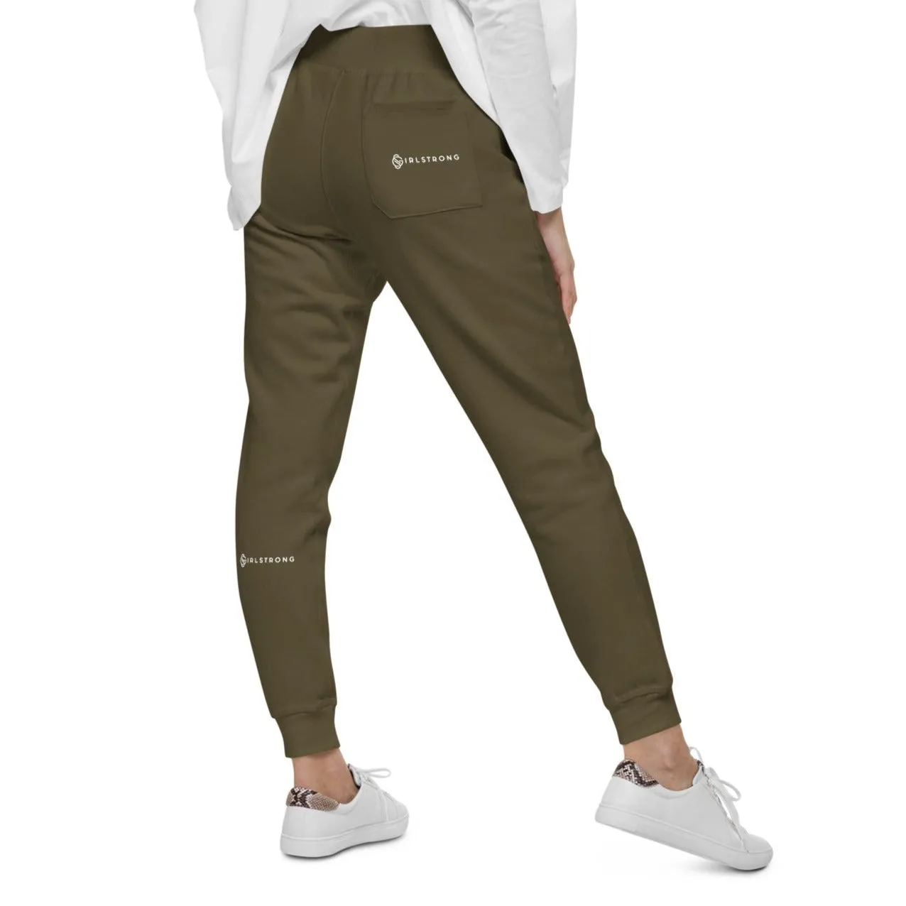 ELEVATED ESSENTIALS, SLIM FIT, GS LOGO FLEECE SWEATPANTS MILITARY GREEN