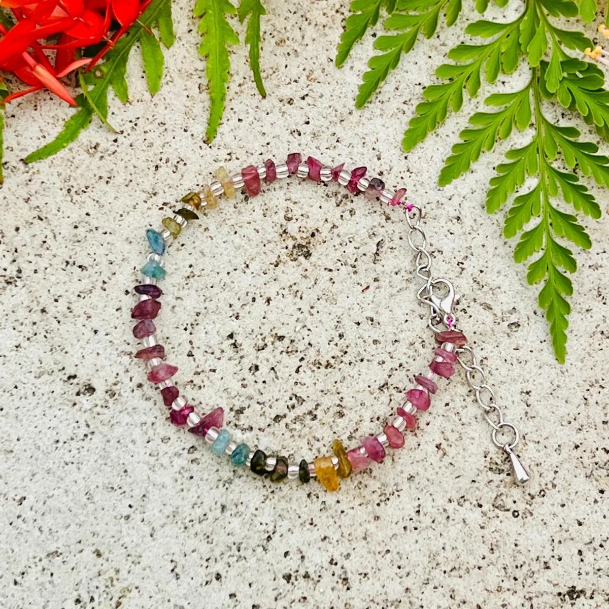 Emotional Healing Rainbow Chakra Tourmaline Bracelet for Self Love