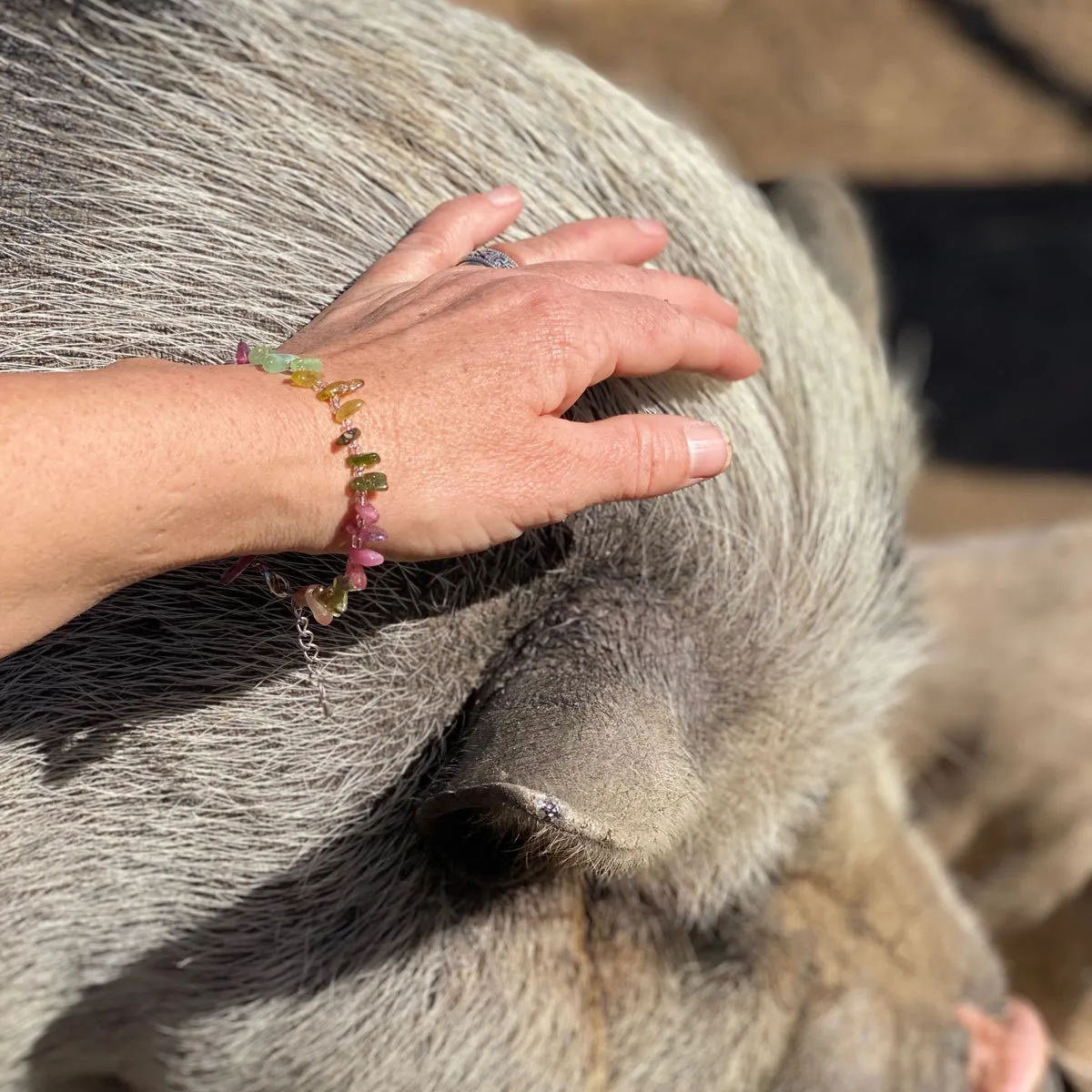 Emotional Healing Rainbow Chakra Tourmaline Bracelet for Self Love