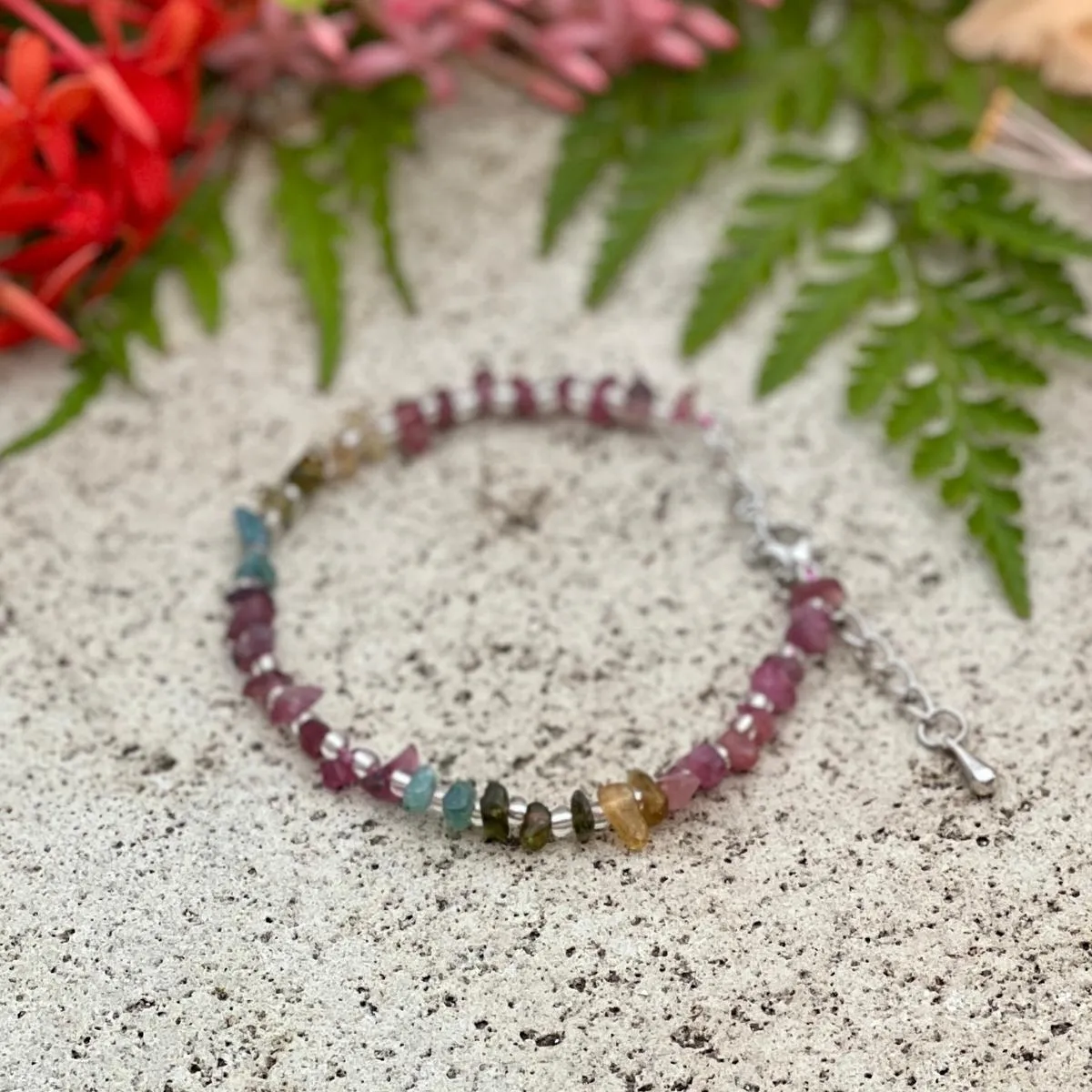 Emotional Healing Rainbow Chakra Tourmaline Bracelet for Self Love