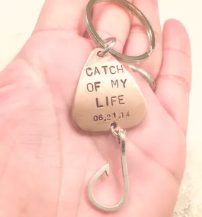 Fishing Keychain, Fathers Day Gifts, For Him, Boyfriend Gift, Personalized Fishing Lure, Hand Stamped Fishing Lure,natashaaloha