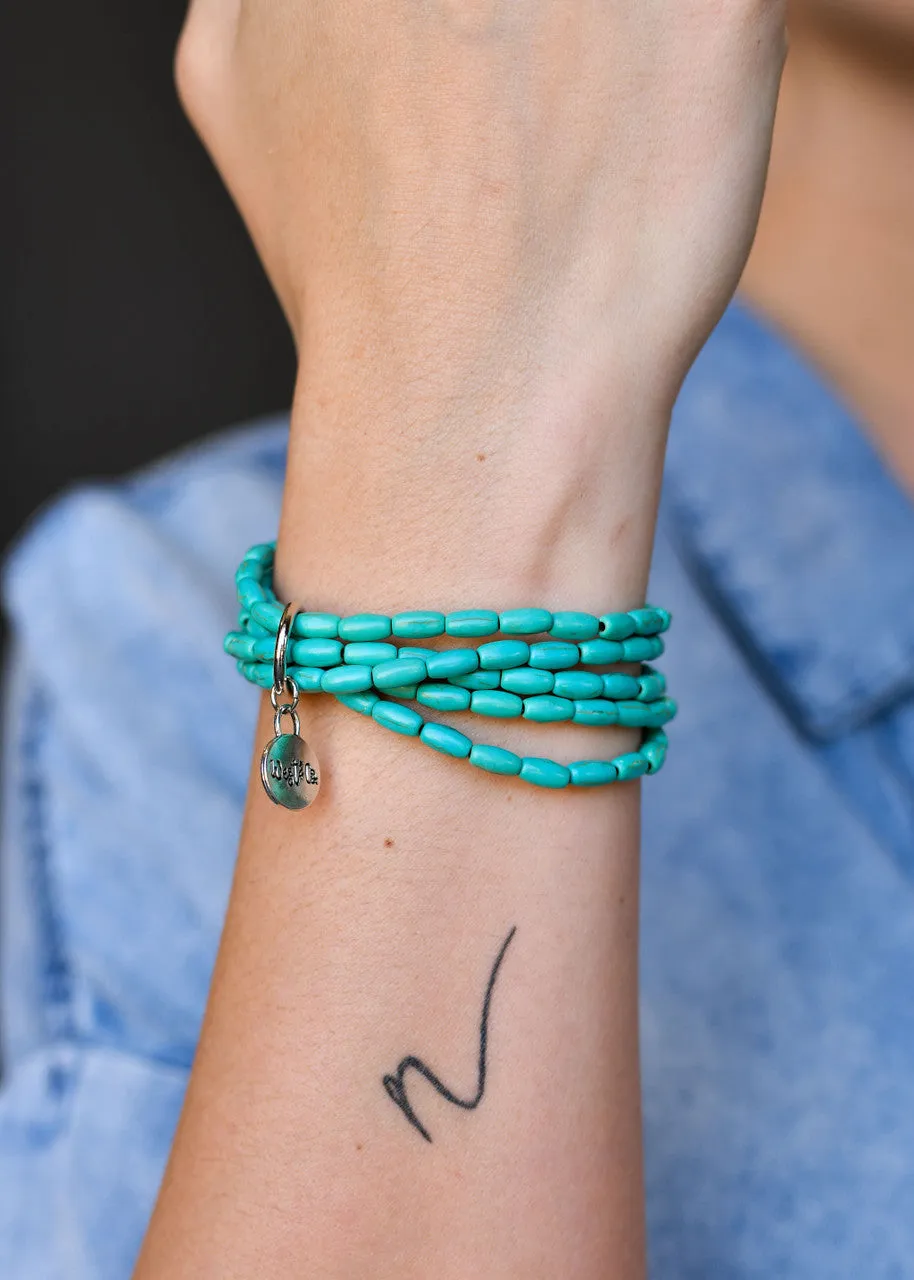 Five Strand Turquoise Stretch Bracelet