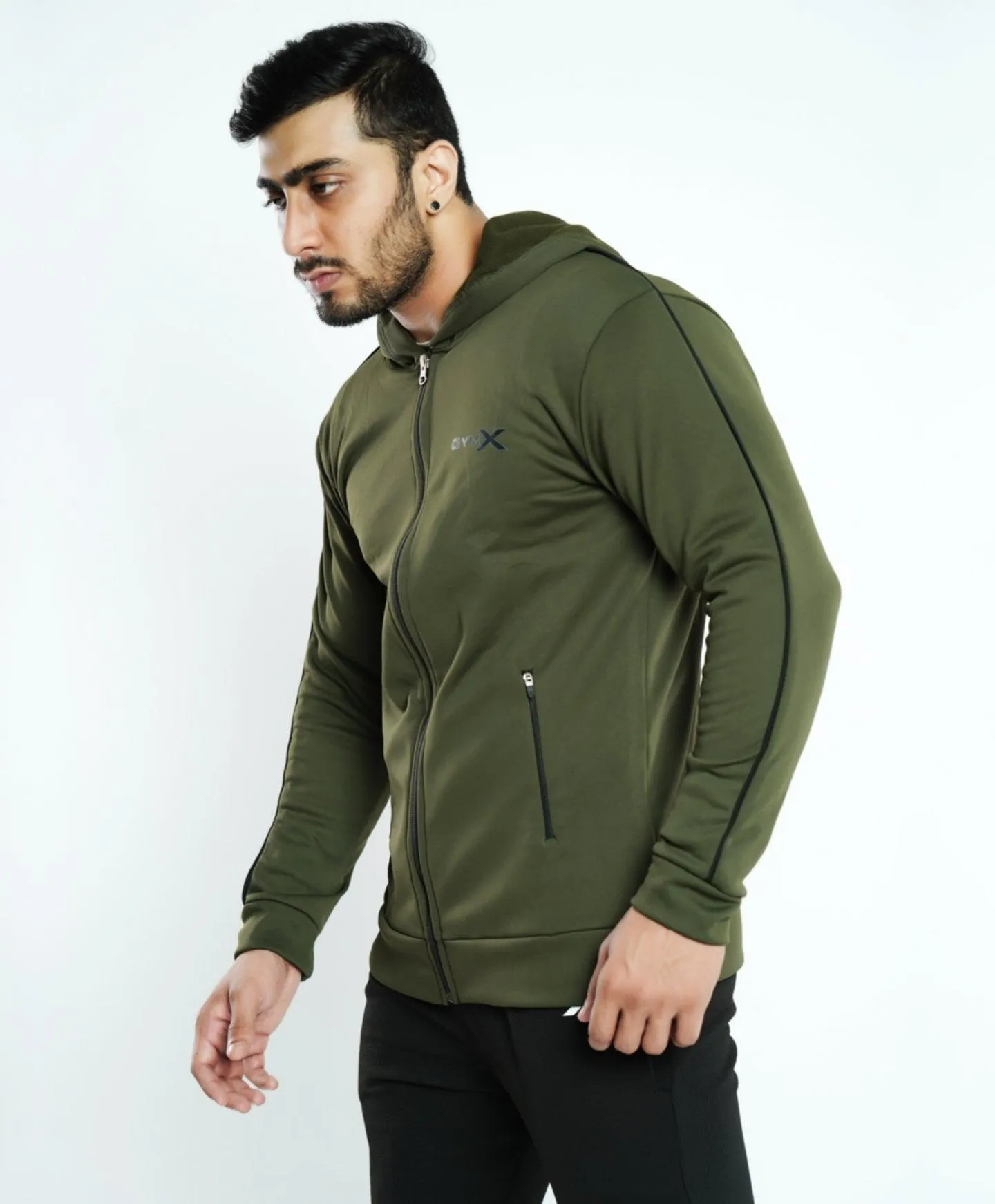 Fleece Tech Hoodie- Olive Green - Sale