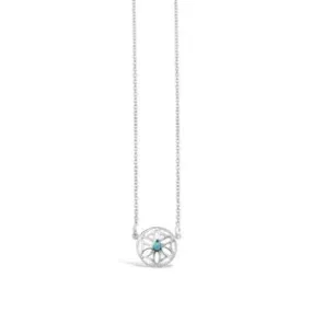 Fleur turquoise necklace in silver