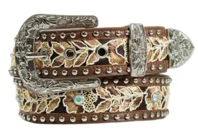 FLORAL LACED STITCHED PATTERN BELT