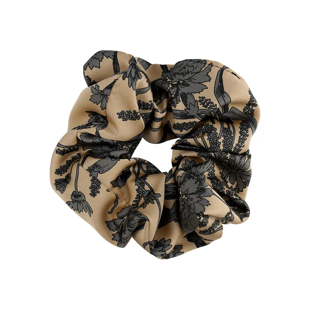 FLORAL SATIN SCRUNCHIES