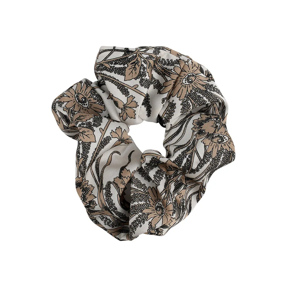 FLORAL SATIN SCRUNCHIES