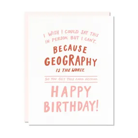 Geography Birthday Card by Odd Daughter Paper Co