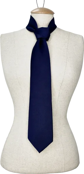 Harvie & Hudson Blue Navy Plain Wool Tie One Size