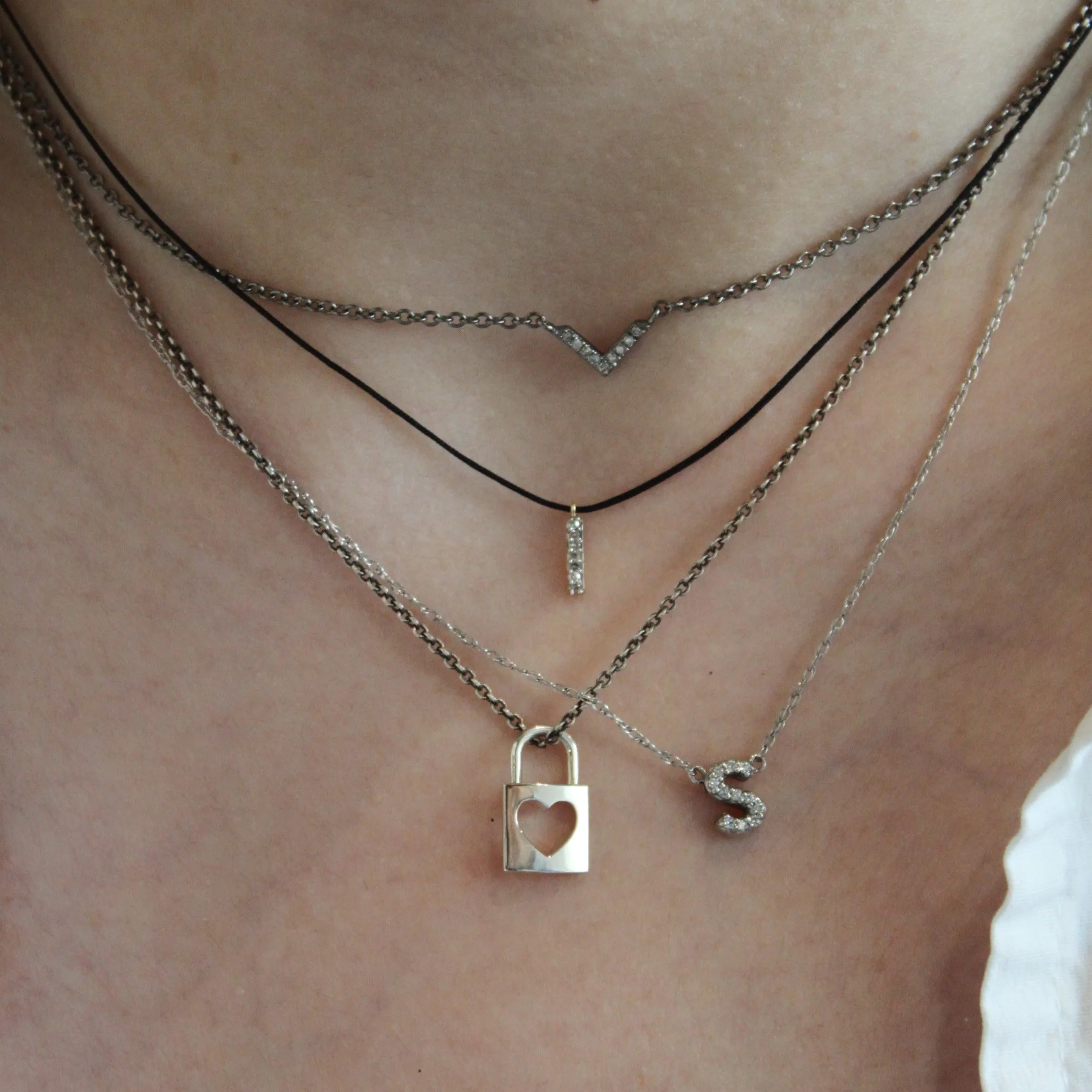 Hollow Heart Lock Necklace