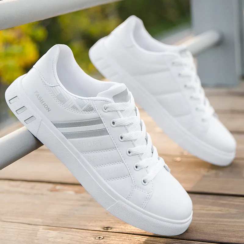 INSTOCK- men's trendy new white Korean style trendy sneakers