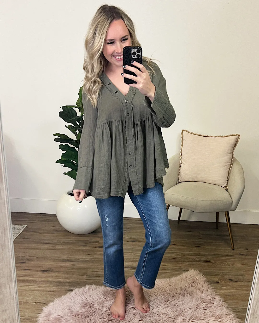 Jill Olive Baby Doll Top