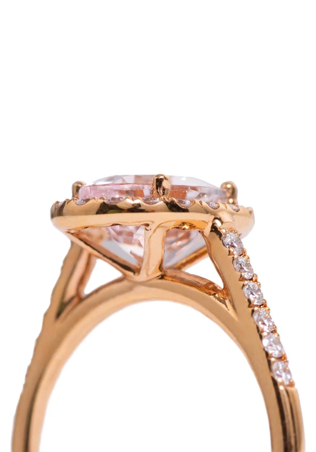 Kimberly Collins Oval Morganite Diamond Rose Gold Ring