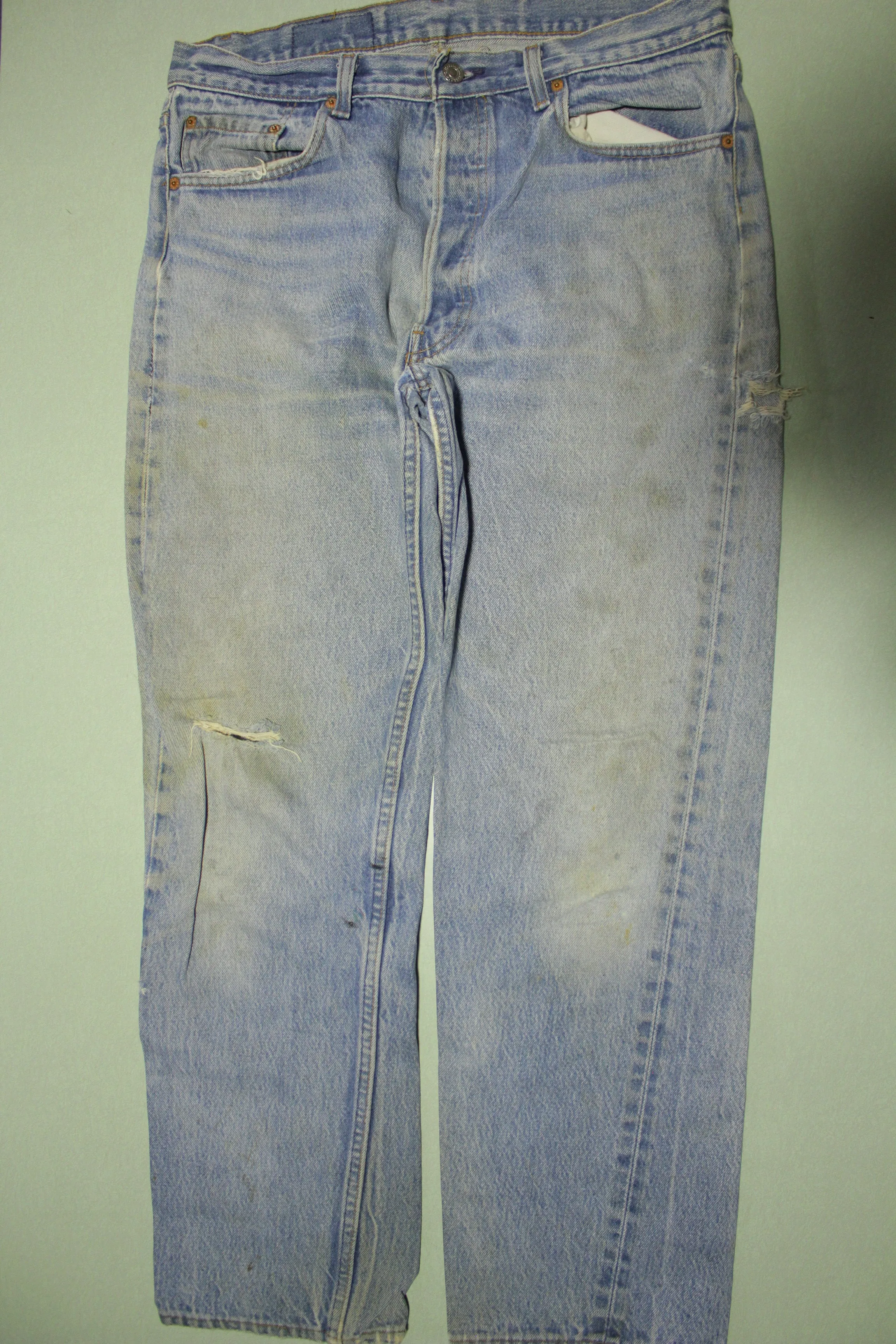 Levis Button Fly 501xx Vintage 80's 90's Distressed Grunge Punk Denim Jeans