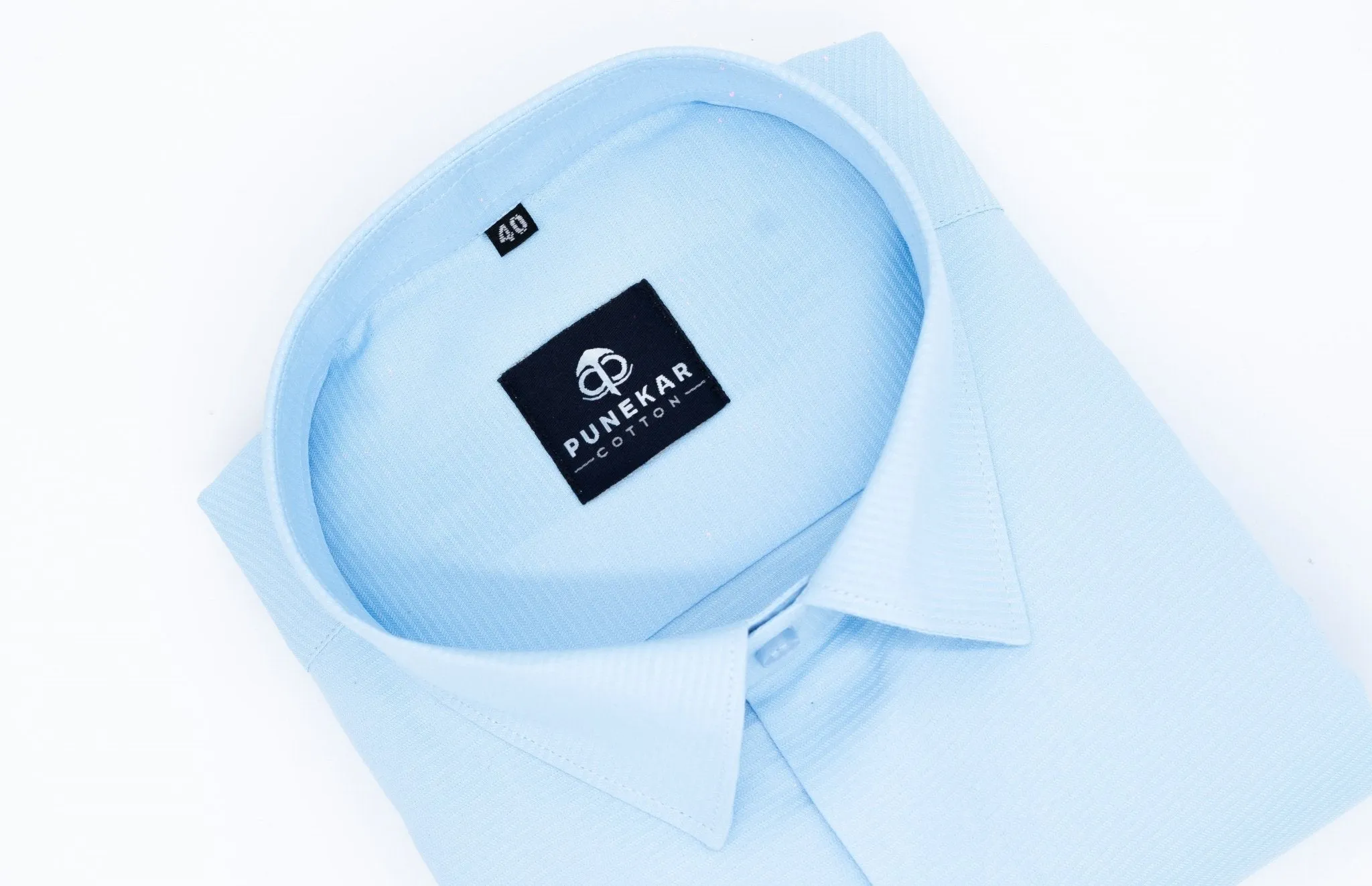 Light Blue Color Twitter Lining Blende Cotton Shirts For Men