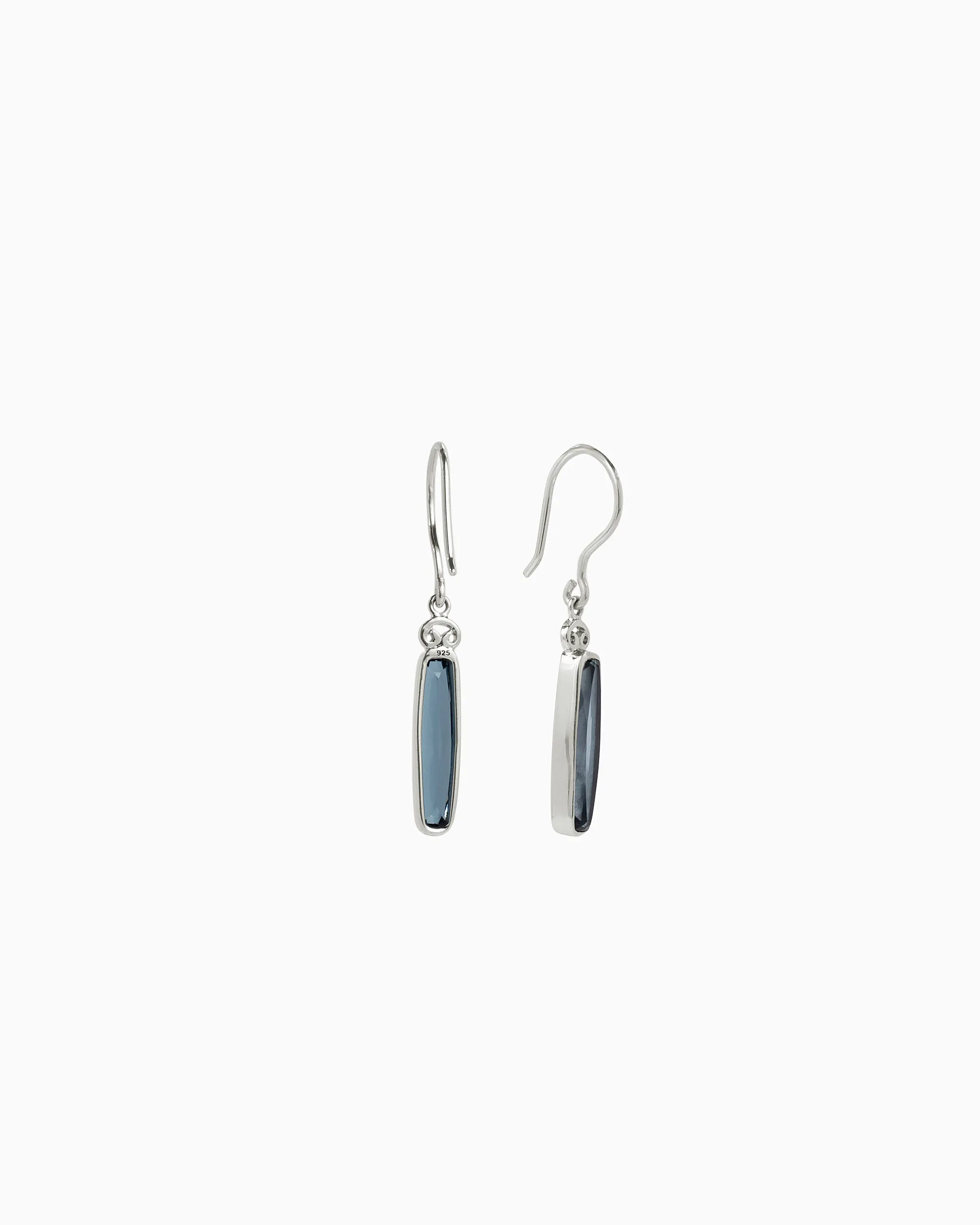 Longboard Stone Drop Earrings - London Blue Topaz