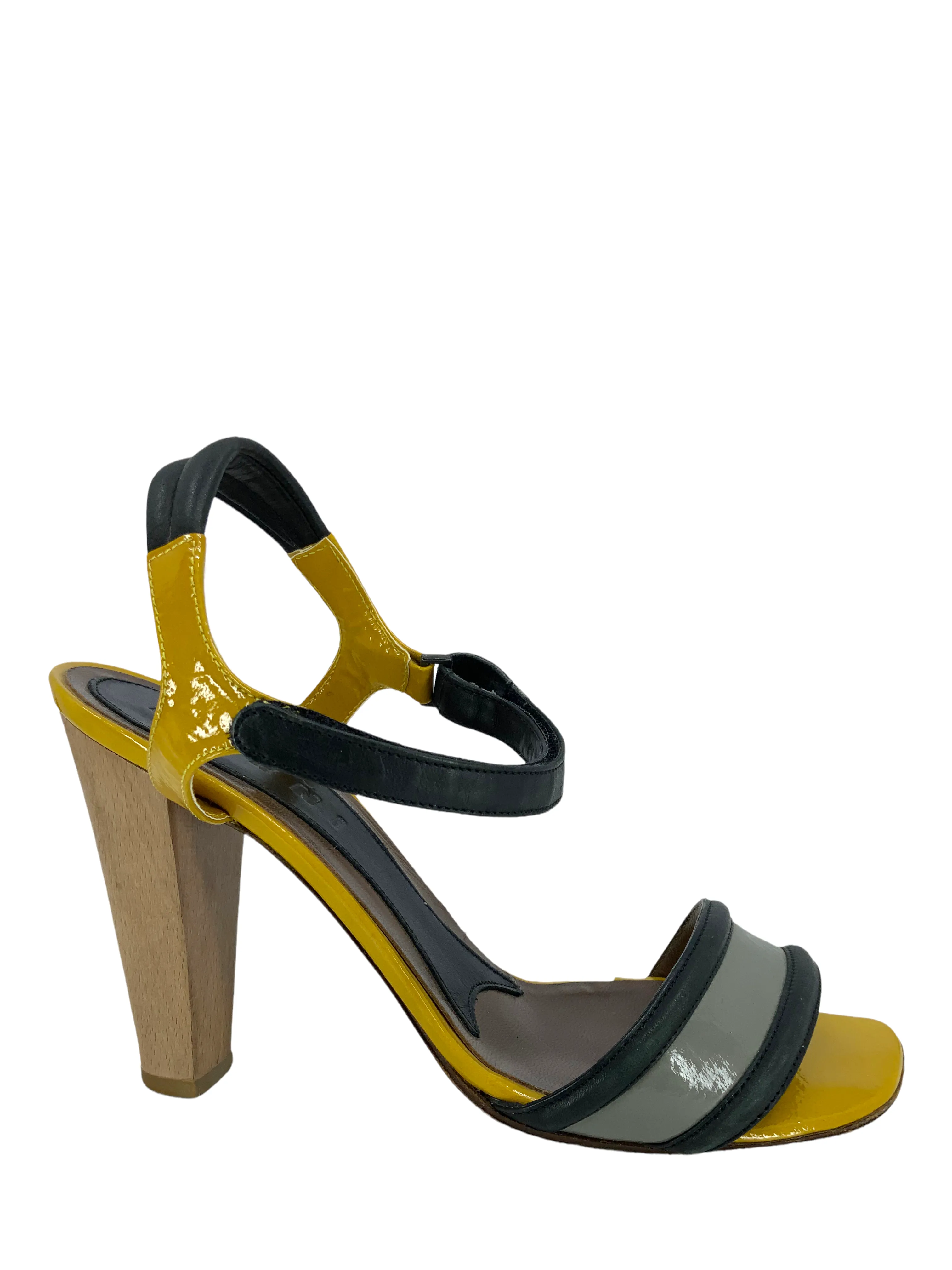 MARNI Patent Leather Velcro Ankle Strap Sandals Size 8