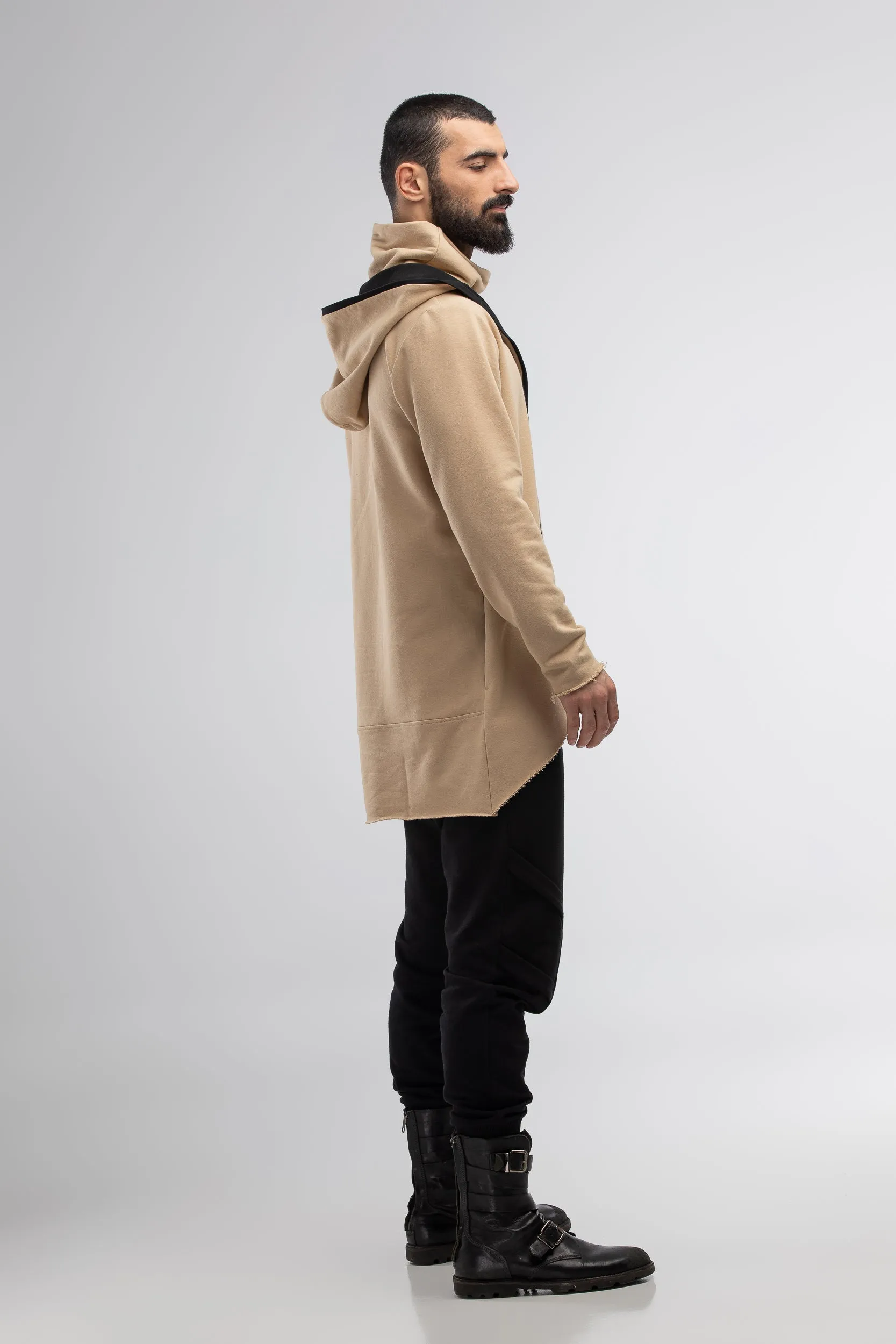 Men beige hoodie