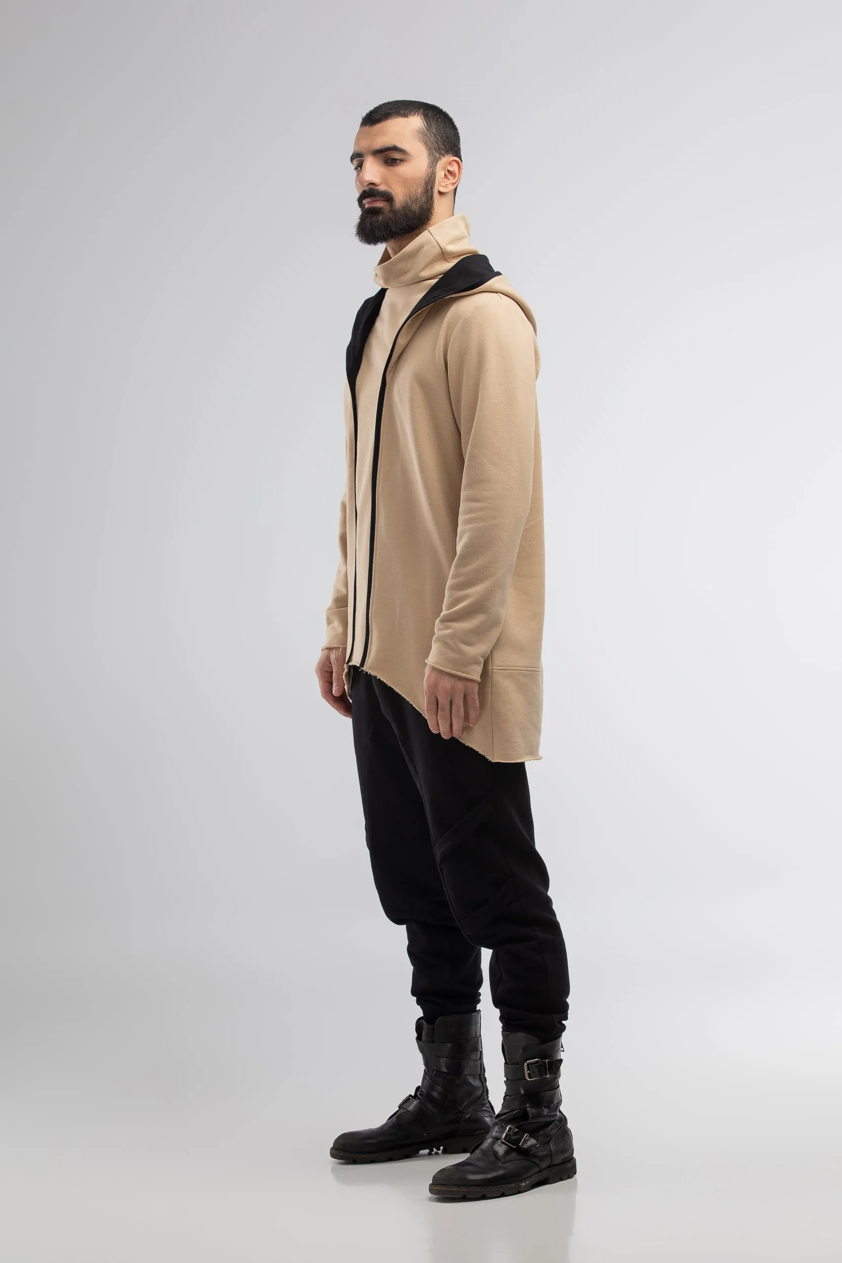 Men beige hoodie