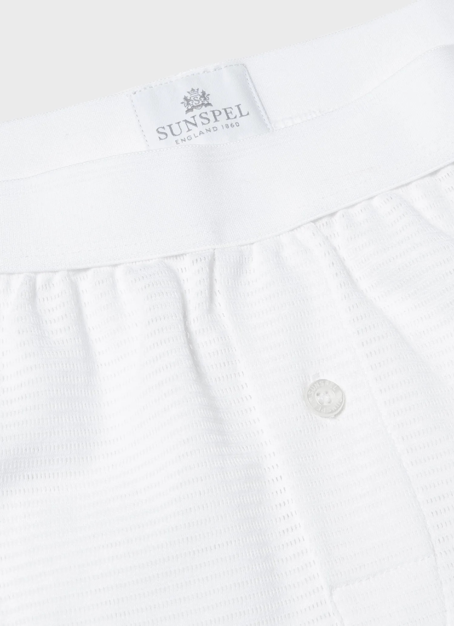 Men's Cellular Cotton One-Button Shorts in White