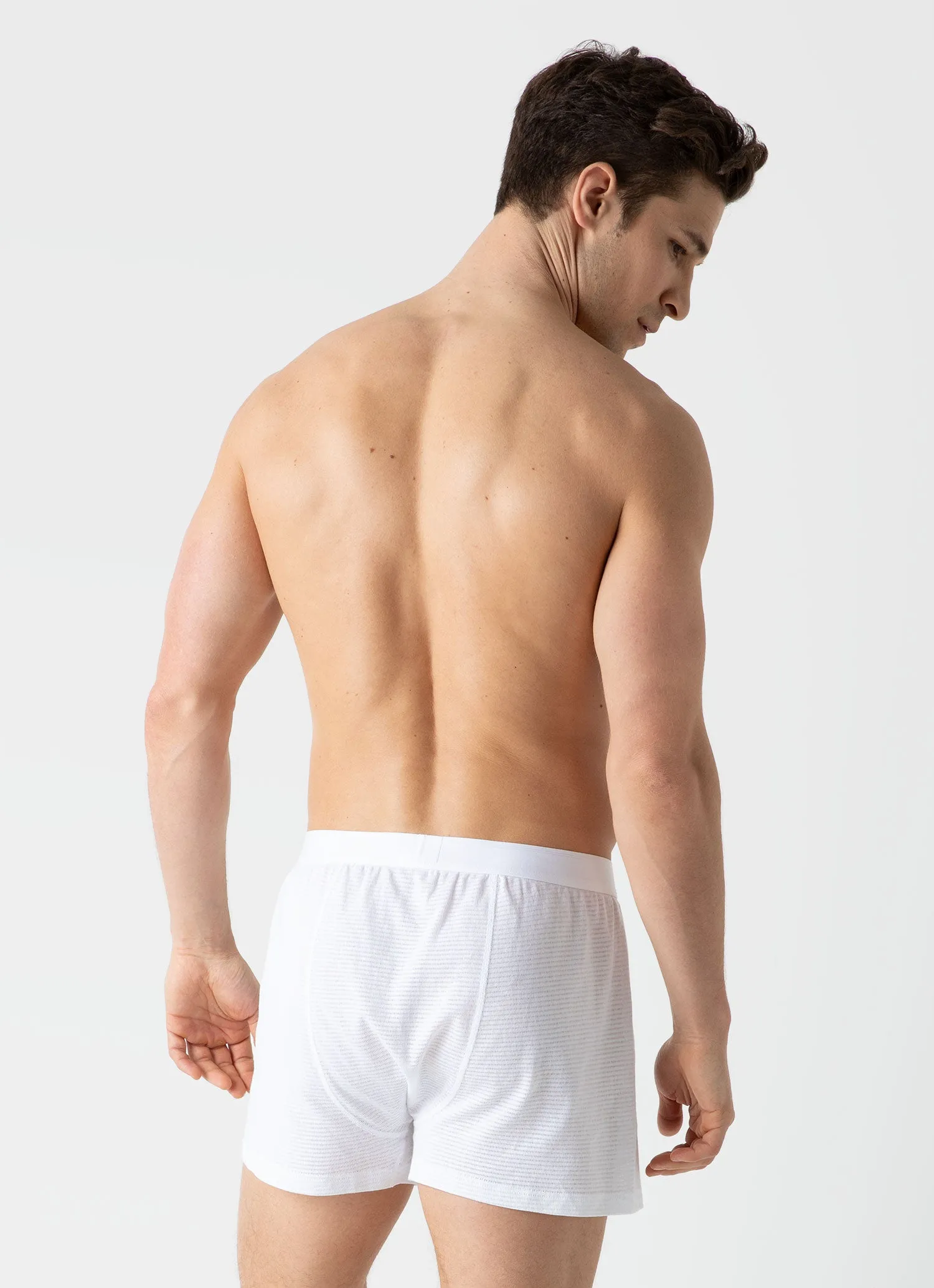 Men's Cellular Cotton One-Button Shorts in White