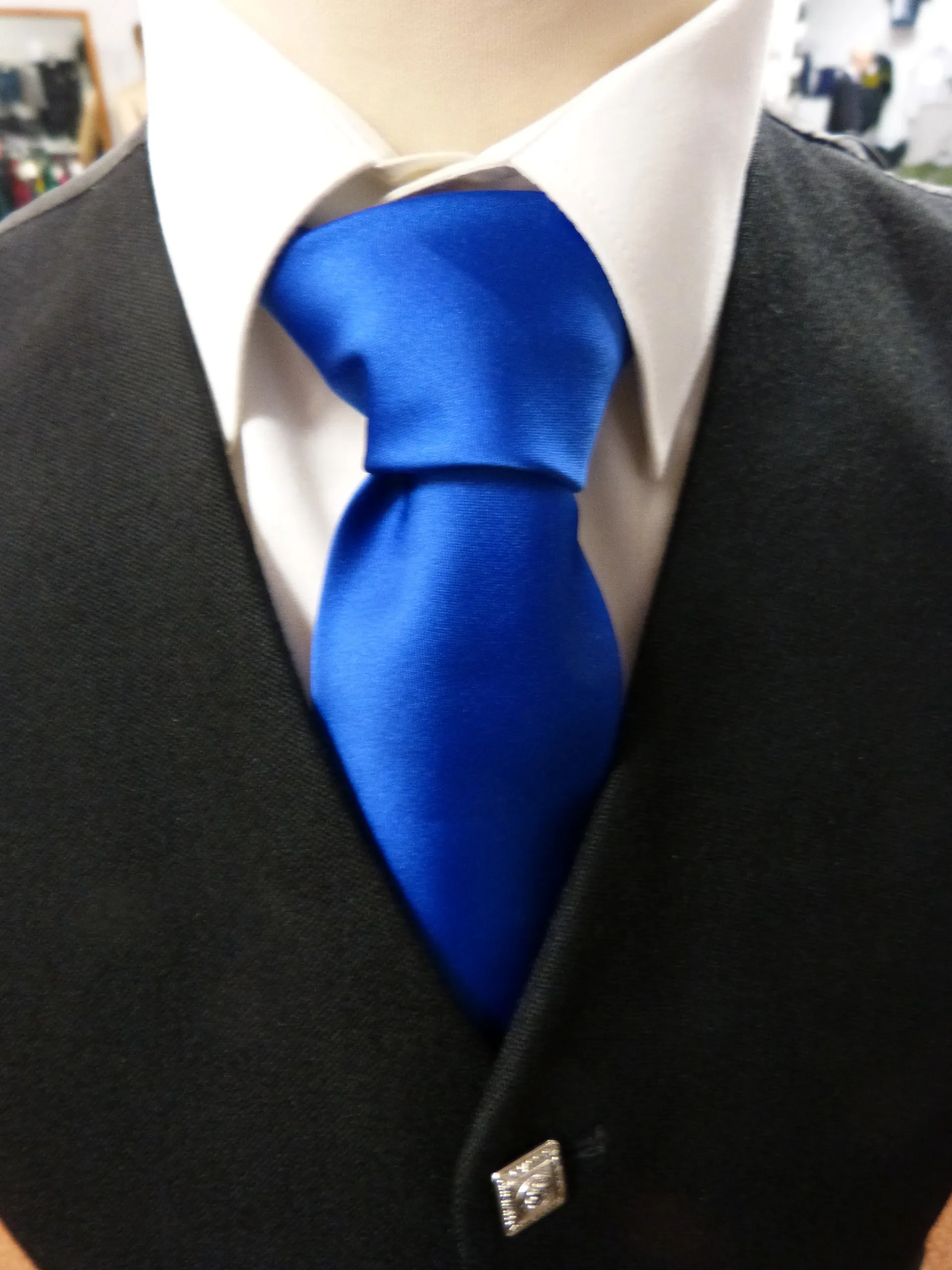 Mens Royal Blue Satin Tie