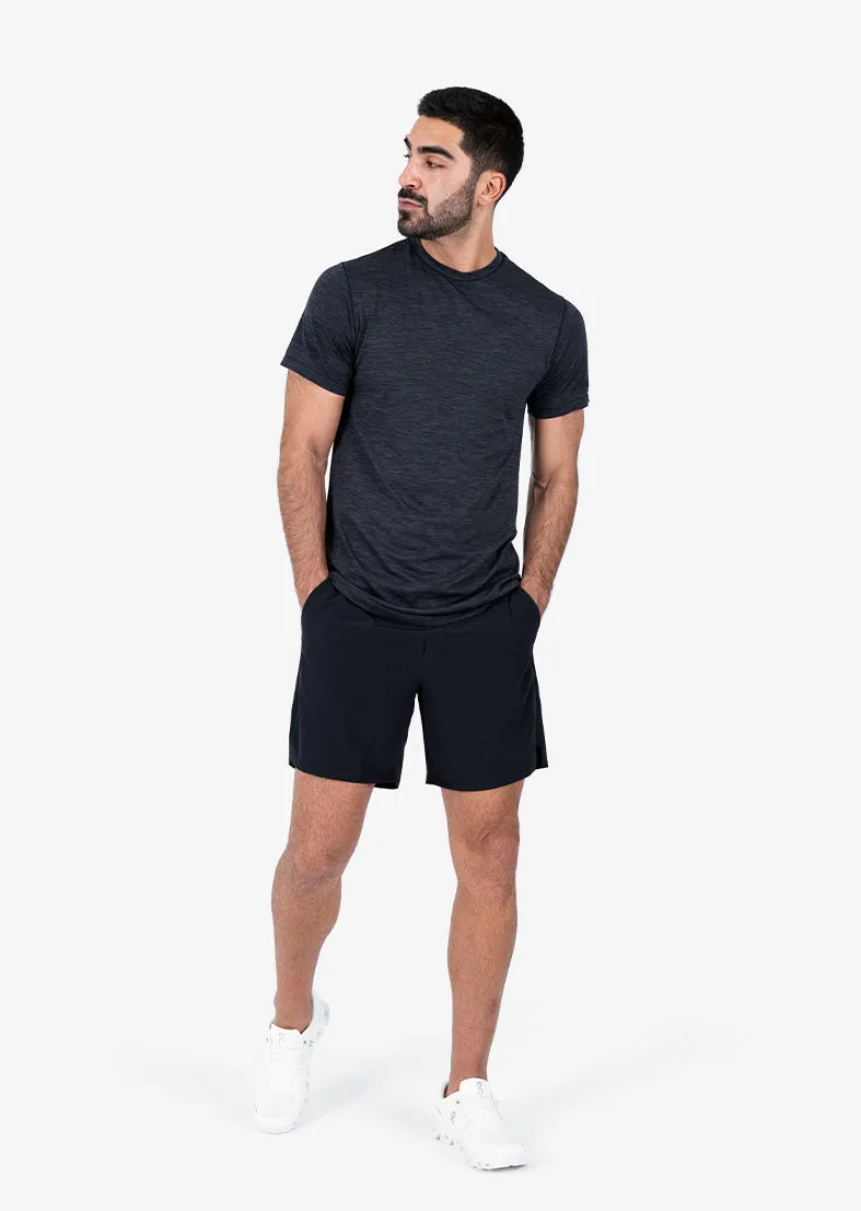 Mens Seamless Tee Black Melange