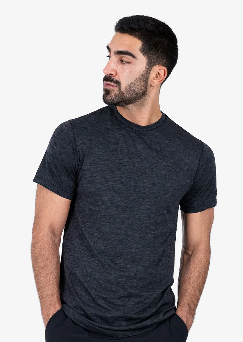 Mens Seamless Tee Black Melange