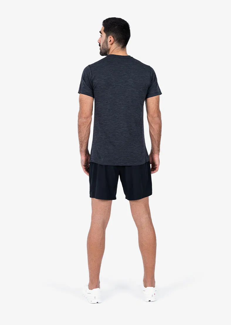 Mens Seamless Tee Black Melange