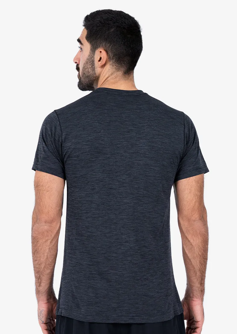 Mens Seamless Tee Black Melange