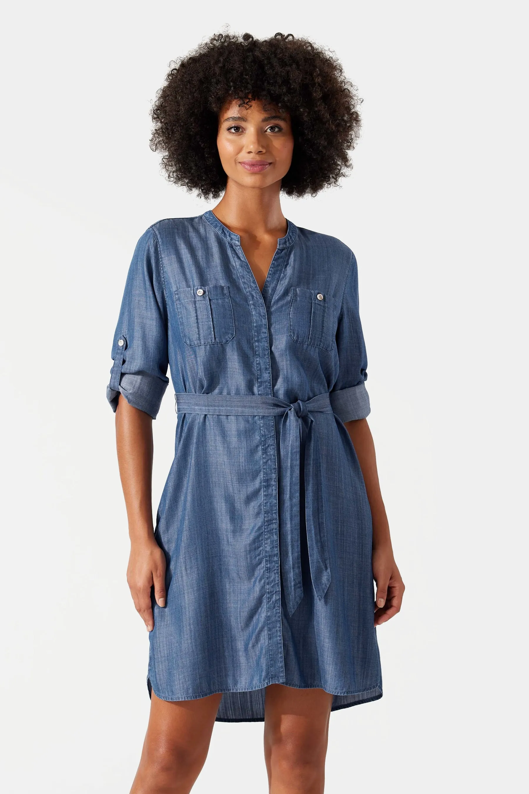 Mission Beach Indigo Long Sleeve Dress