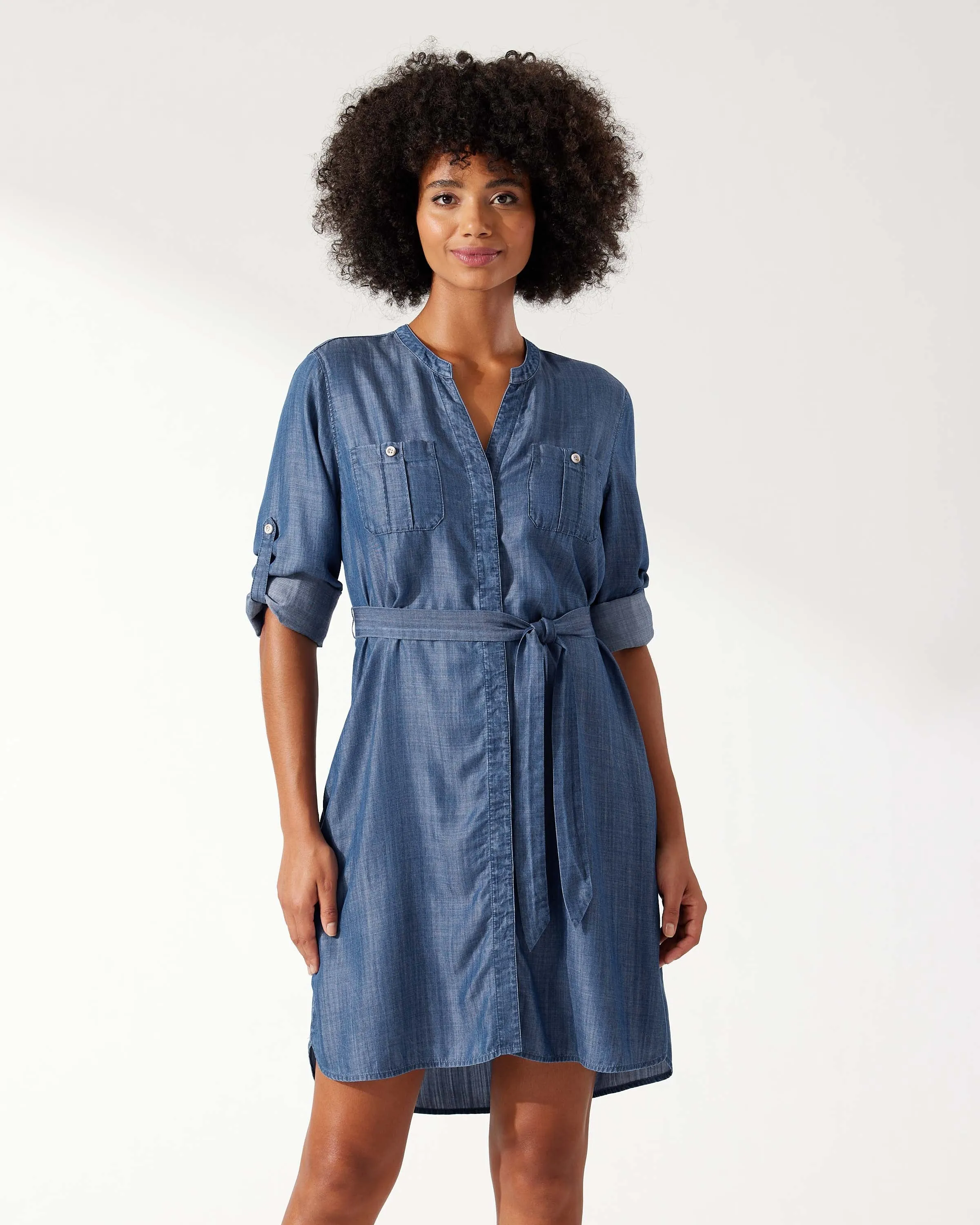 Mission Beach Indigo Long Sleeve Dress