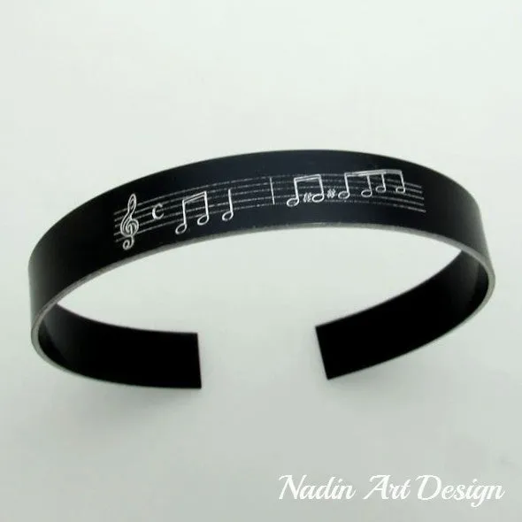 Music Notes Personalized Bracelet - Musician gift