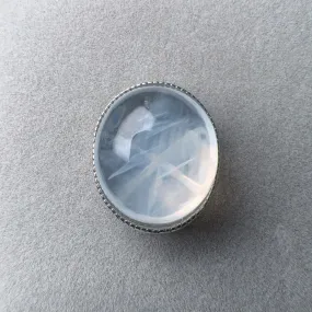 One & Only - Blue Needle Clear Quartz Pandora's Box Charm with 925 Sterling Silver PA096-13