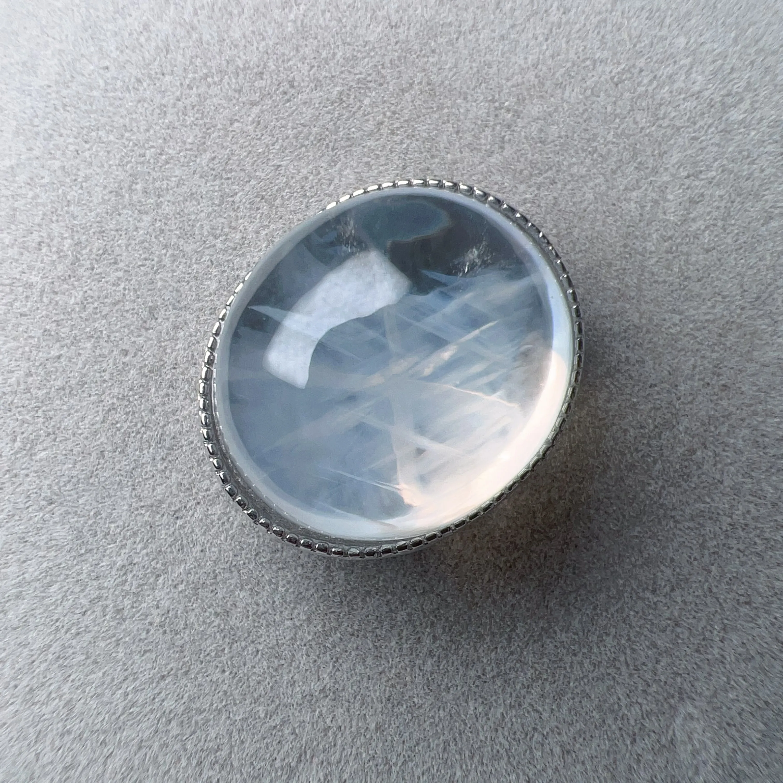 One & Only - Blue Needle Clear Quartz Pandora's Box Charm with 925 Sterling Silver PA096-13