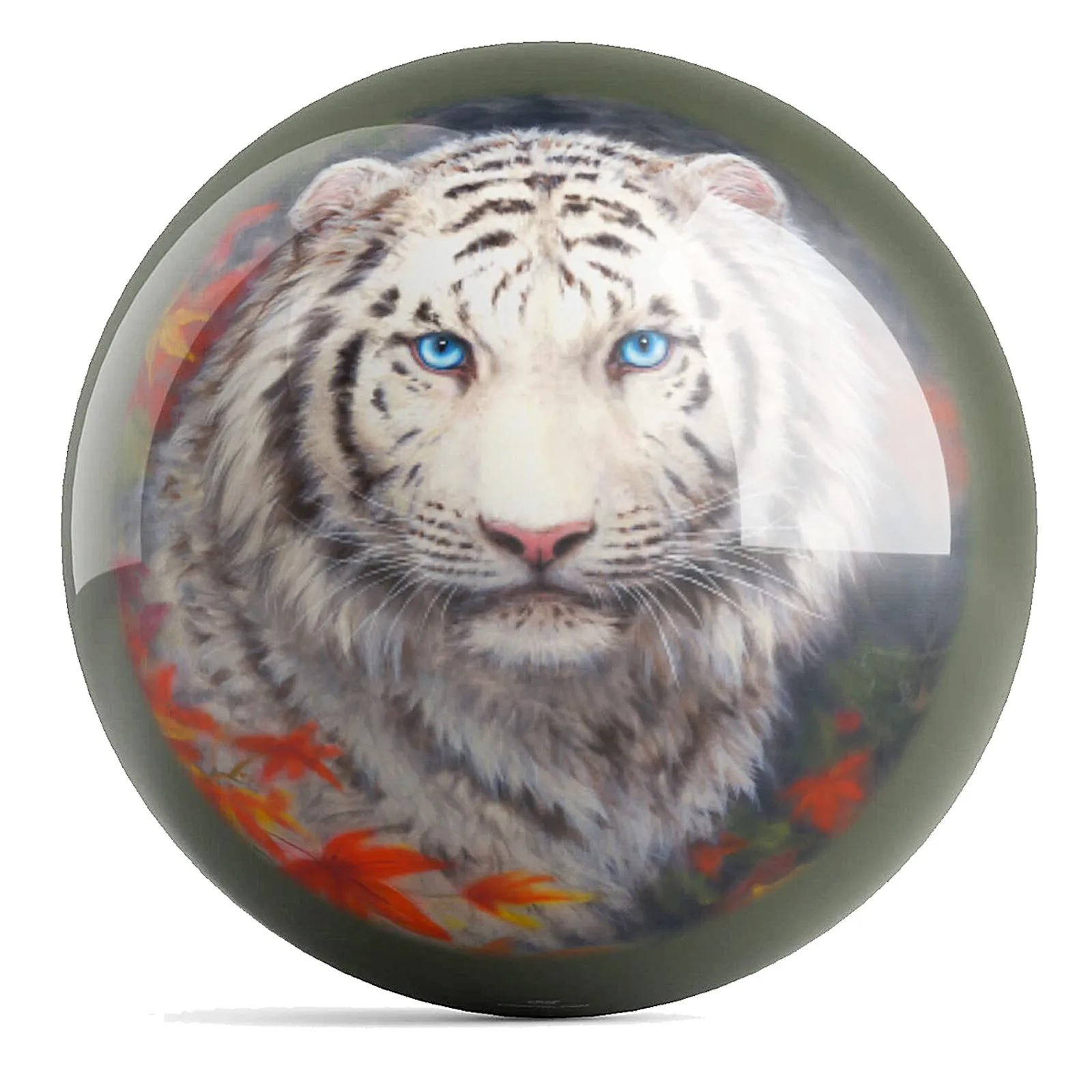 OnTheBallBowling White Tiger Watching You Ball Bowling Ball by Kayomi Harai