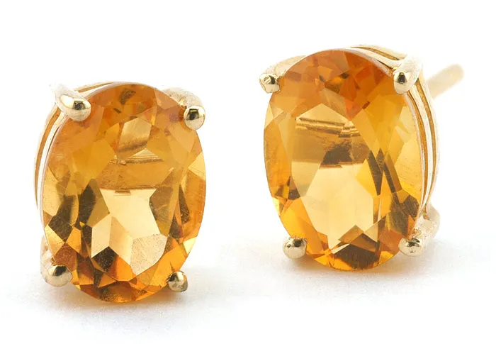 Oval Citrine Stud Earrings, 5x7mm.