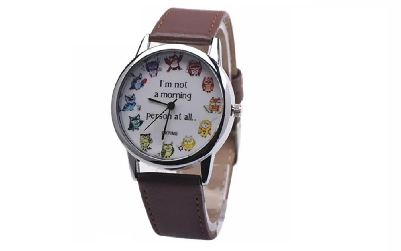 Owl Pattern Clock Vogue Neutral Watches