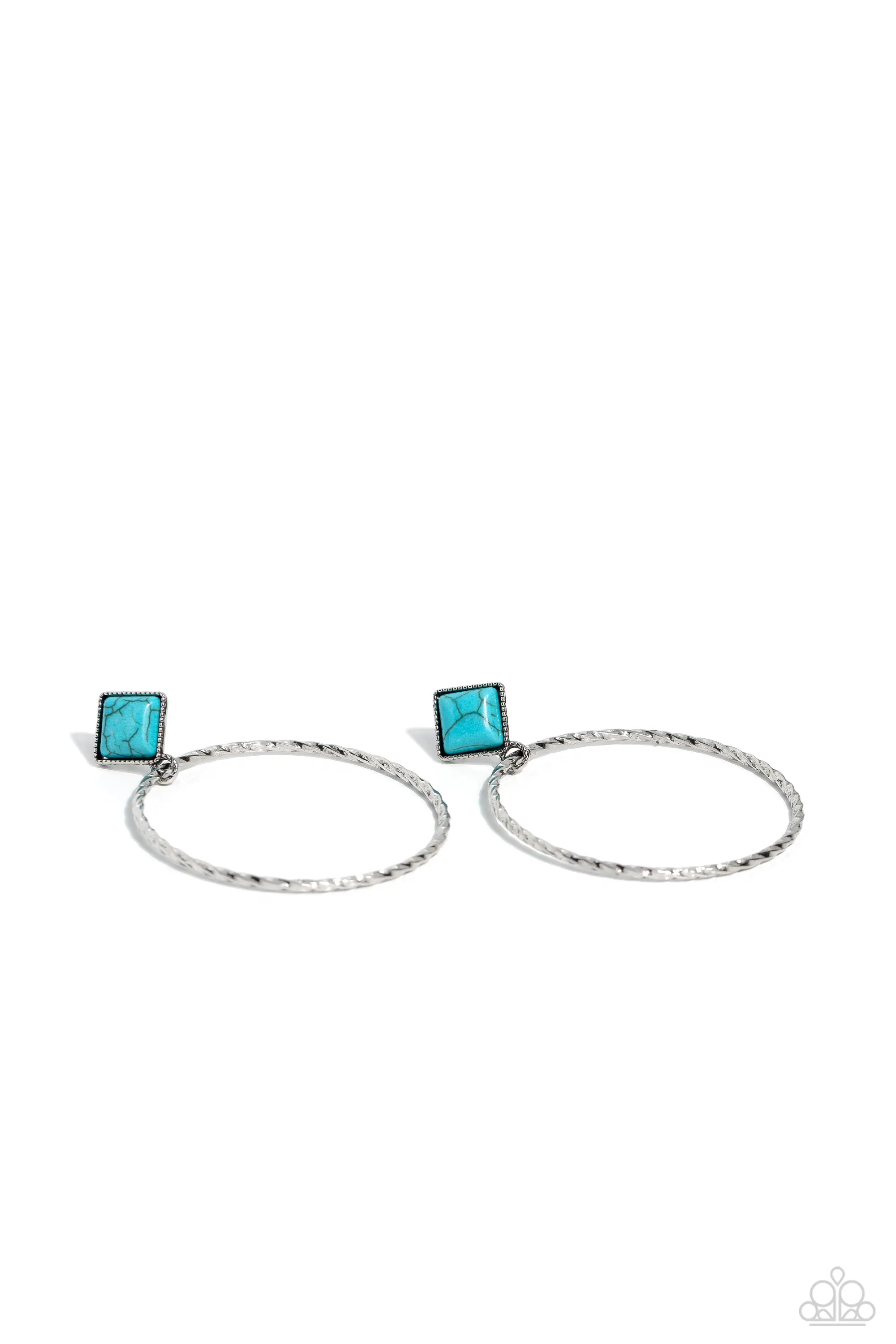 Paparazzi Canyon Circlet Blue Post Earrings