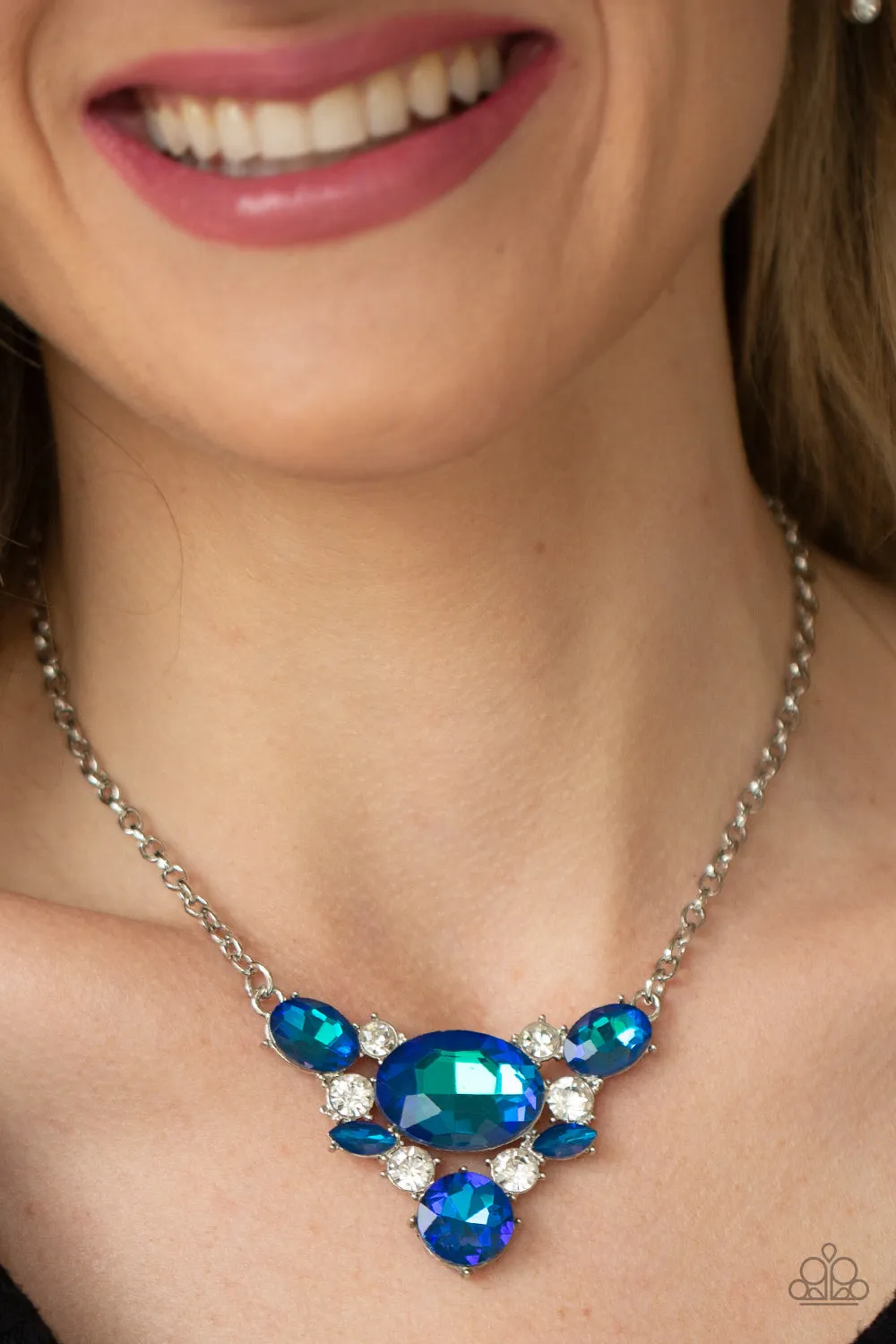 Paparazzi Cosmic Coronation - Blue Iridescent Necklace